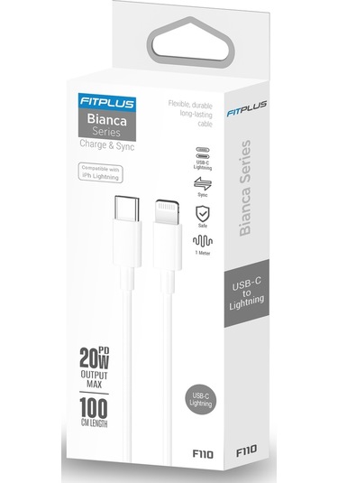 Fitplus Bianca F110 Type-c - Lightning 20w Pd Şarj Kablosu 1mt