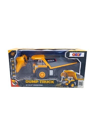 Kamyon 1:18 Ölçek 9 Kanallı Uzaktan Kumandalı Damperli Kamyon Sarı