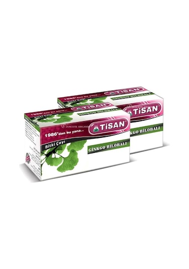Tisan Ginkgo Bilobalı Bitki Çayı Süzen Poşet 2 x 20'li