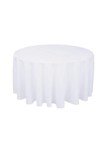 Düğün Partisi İçin Beyaz Siyah Kırmızı Mavi Altın Rengi Polyester Yuvarlak Masa Örtüsü Çap 140cm Siyah Diğer
