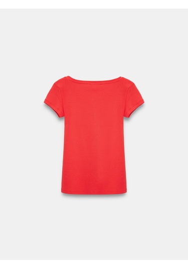 Dilvin 32688 %100 Pamuk Basic T-shirt-kırmızı