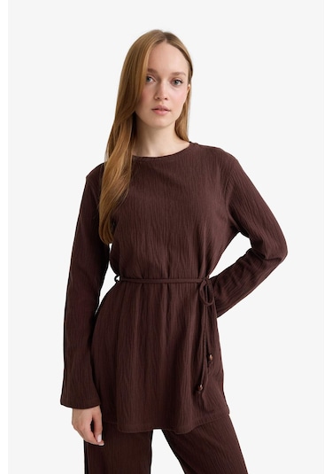 Defacto Regular Fit Bisiklet Yaka Beli Bağlamalı Uzun Kollu Tunik F5369ax25aubn328 Kahve Defacto Regular Fit Bisiklet Yaka Beli Bağlamalı Uzun Kollu Tunik F5369ax25aubn328 Kahve