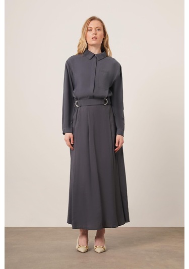 Ftz Women Kadın Modal Etekli Takım Füme 30714 Füme