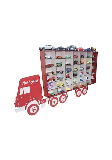 Ahşapatölyenet Ahşap Dekoratif Duvar Tır Araba Rafı (42'Li)