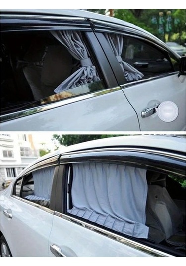 Xuweiwei 2 Adet Evrensel Araç Yan Cam Perdesi Güneşlik Seti Beige 19.69x18.5inch