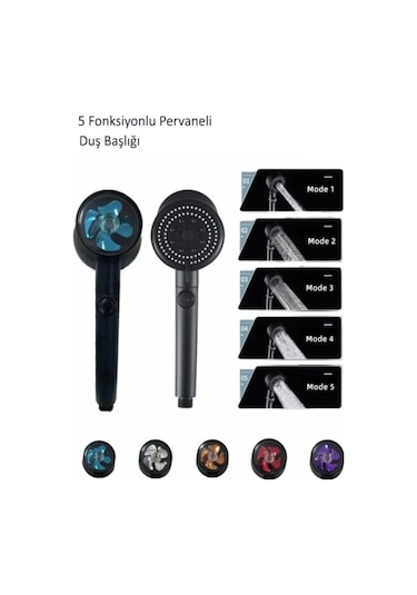 Star Stoplu Siyah El Duşu Siyah