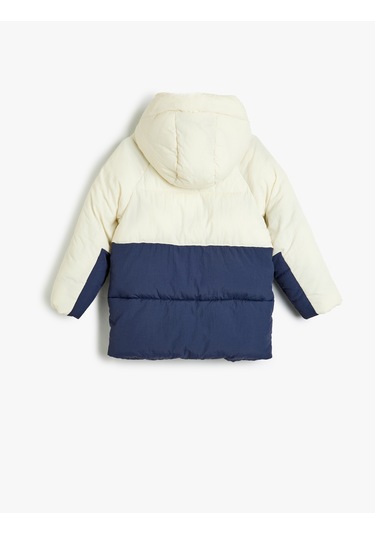 Koton Şişme Mont Kapşonlu Cep Detaylı Rüzgar Kapaklı Ekru 5wkb20020tw Ekru