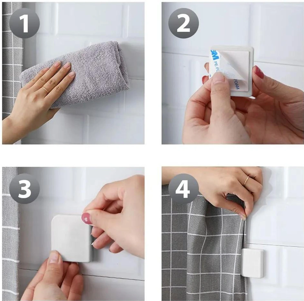 Mufunye Banyo Perde Tutucu Seti 2 Adet - Su Geçirmez, Kolay Kurulum, Saçma Ve Su Koruma, Tüm Perde Türlerine Uygun Beyaz