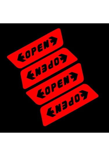 Kırmızı 4 Adet/takım Araba Kapısı Açık Etiket Yansıtıcı Bant Güvenlik Uyarı İşareti Otomatik Çıkartma