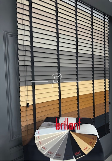 Brillant Ahşap 50 Mm Jaluzi Perde %100 Doğal Ahşap Ekru