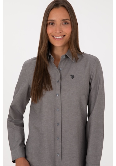 U.s. Polo Assn. Kadın Gri Gömlek Basic 50316711-vr024 Gri