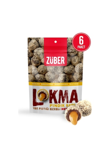 Züber Fındık Kaplı Fıstık Ezmeli Meyve Topu 6 x 96 G