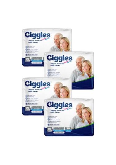 Giggles Belbantlı Yetişkin Hasta Bezi Extra Large Xl 30 Lu X 4 Adet