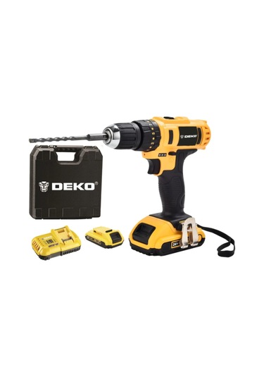 Deko 24V 5 Ah Li-ion Çift Akülü Darbesiz Şarjlı Vidalama Sarı