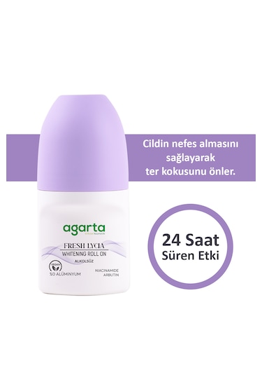 Agarta Fresh Lycia Ter kokusu Önleyici 24 Saat Etkili Beyazlatıcı Kadın Roll-On Deodorant 50 ML﻿﻿