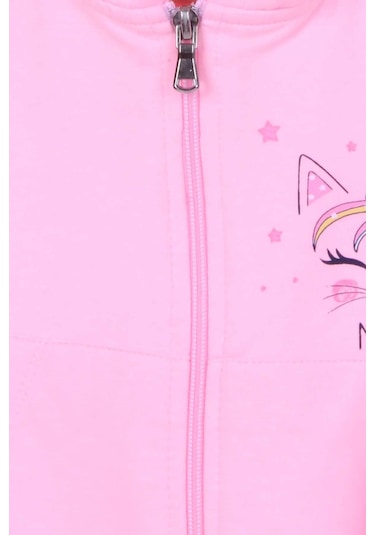 Breeze Kız Çocuk Hırka Kolları Desenli Baskılı 1-4 Yaş, Pudra