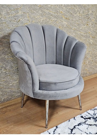 Tekli İstiridye Krom Kaplama Sivriltme Ayak Çay Seti Koltuk Tekli Çok Renkli