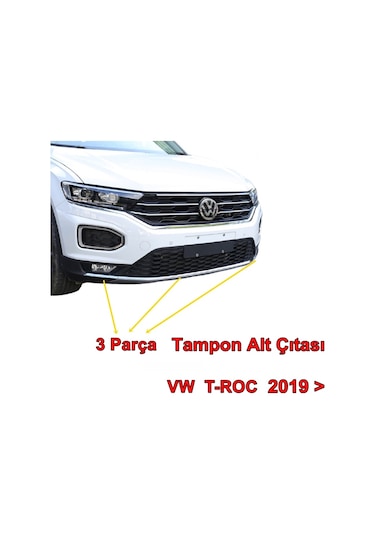 Vw T-Roc Ön Tampon Alt Çıtası 2019 Sonrası 3 Parça P Çelik N11.2251