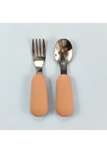 Bebek Alet Sofra Seti Çocuk Eşyası Paslanmaz Çelik Yürümeye Ekru