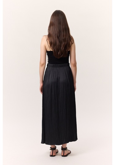 Crush Saten Etek Kömür Kömür Siyah