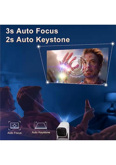 Mini Projektör, 4k Fhd 1920x1080p 180 Taşınabilir Projektör Wifi Android Ve İos Mause