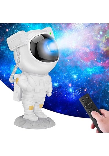 Uzaktan Kumandalı Ve Zamanlayıcılı Farklı Renk Işık Modlu Astronot Projektör Gece Lambası Diğer