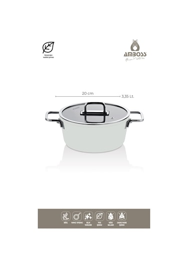 Amboss Sera Nova 7 Parça Seramik Tencere Tava Seti Beyaz