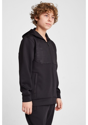 Lescon Çocuk Fermuarlı Kapüşonlu Sweatshirt 25n-3135 Siyah
