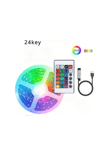 Led Şerit Işık Rgb 5050 Renk Değiştiren Işık Şeridi Akıllı Işık Şeridi 3 Tuşlu Gece Lambası Dekorasyon Led Aydınlatmalar 55090770