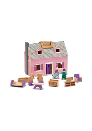 Melissa And Doug Ahşap Taşınabilir Küçük Mobilyalı Ev