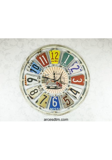 Galaxy 732-5 Büyük Boy Dekoratif Paris Eskitme Duvar Saati