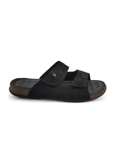 Forelli Zayn Günlük Anatomik Deri Erkek Terlik-siyah Siyah