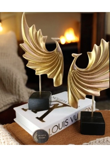 18cm -35cm Ebatlarında Kırılmaz Sarı Renk 2li Tavus Kuşu Biblosu