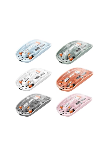 Yunboo M233 Şeffaf Kablosuz Şarj Edilebilir 2.4g Fare - Turuncu Diğer