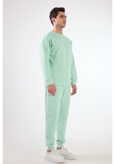 Dufy Mint Yeşili Bisiklet Yaka Regular Fit Erkek Sweatshirt Mint Yeşili