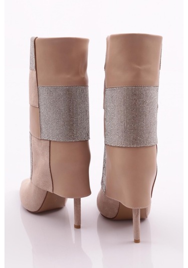 Dgn 1133 Kadin Topuklu Bot 1133-2125-R0186 Bej Süet