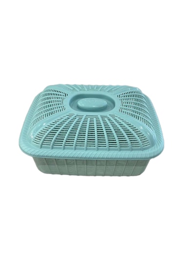 Suntek Kapaklı Meyve Sepeti Mutfak Aksesuarları Mavi-küçük