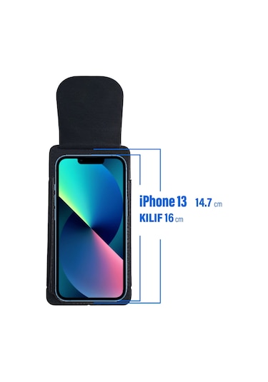 Apple Uyumlu iPhone 13 Kılıfı Kemer Kılıf Kapaklı Bel Kılıf