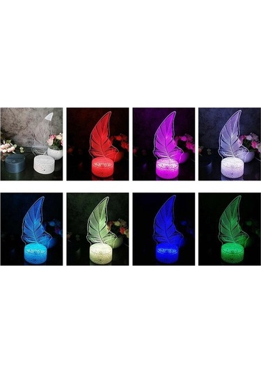 Willowhaven Suntek Akrilik 3d Bitki Gece Lambası - Beyaz, Dokunmatik Kontrol, Uzaktan Kumanda, Çocuk Odası İdeal Çok Renkli