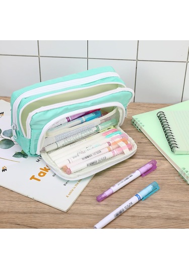 Bölmeli Kayısı Kalem Kutusu Büyük Kalem Kutuları Çok Amaçlı Kalem Çantası Şık Kalem Kutusu Masa Düzenleyici Estetik Makyaj Çantaları Diğer