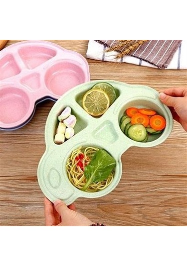 Bebekler İçin Araba Şeklinde Sevimli Mama Tabağı Çocuk Tabldot Çok Renkli