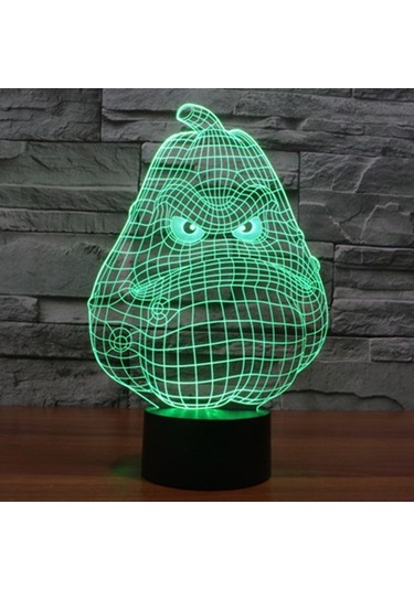 Sones Beyaz Kabak Tarzı 3d Dokunmatik Anahtarı Kontrol Led Işık, 7 Renk Renk Değişikliği Yaratıcı Görsel Stereo Lamba Masa Lambası Gece Lambası Çok Renkli