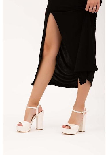 Tamer Tanca Kadın Vegan Beyaz Sedef Abiye Ayakkabı 539 1980 Bn Ayk Y21 Beyaz Sedef