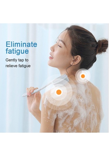 Çok Fonksiyonlu Silikon Fırça Vücut Uzun Saplı Çift Taraflı Banyo Duş Fırçası Sırt Masajı Peeling Wisp Vücut Fırçalama Fırçası Wbl