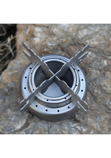 Jeemson Titanyum Ultralight Alkollü Ofen Seti - Taşra Kamp Piknik İçin Taşınabilir Isıtıcı Ve Tutucu Çok Renkli