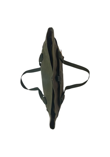 Vintage Salaş Design Su Geçirmez Kanvas Deri Günlük Okul Gezi Omuz Kol Çantası 35x28cm Haki