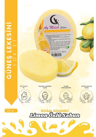Limon Özlü Süngerli Doğal Güzellik Sabunu Yeni   Etkili