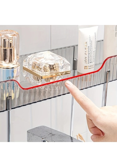 Willowhaven Çok Amaçlı Amber Banyo Organizer - 2 Katlı Kozmetik Ve Tuvalet Rafı Kehribar