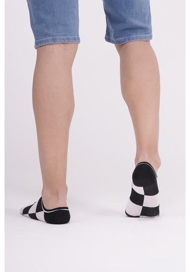 The Socks Company 3 Çift Özel Kutulu Erkek Görünmez Çorap 23SDCR153P Beyaz - Gri