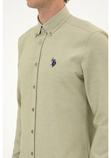 U.s. Polo Assn. Erkek Açık Haki Gömlek Basic 50316723-vr183 Acık Hakı
